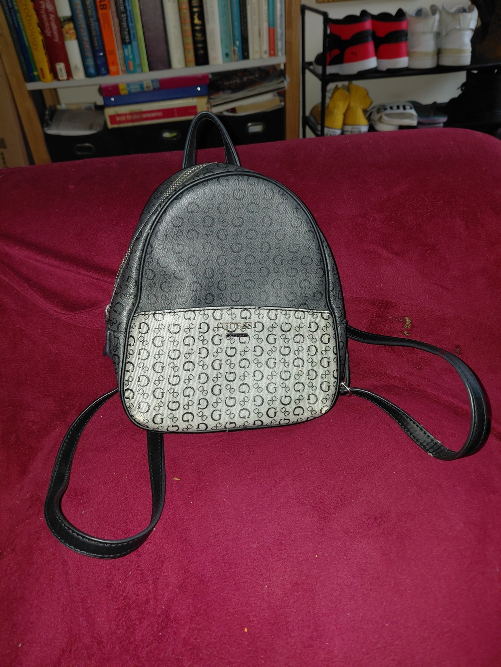 Guess Mini Backpack in Black and Cream